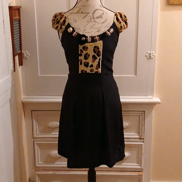 Yoana Baraschi Dresses | Yoana Baraschi Black Sequinned Dress Sz 4 | Color: Black/Brown | Size: 4 | Nardacci's Closet